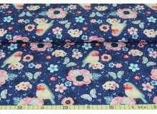 Baumwolle Rotkehlchen blau